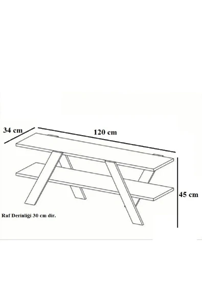 OlcayAksesuar TV Ünitesi 120 cm Tv Sehpası - 4