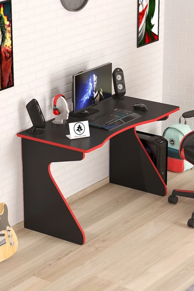 OlcayAksesuar Hilal Model Düz Oyuncu Masası Gamer Masası 120x60 cm