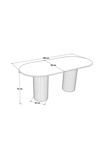 OlcayAksesuar Çift Oval Yemek Masası Mutfak Masası 180x90x75 cm - 2