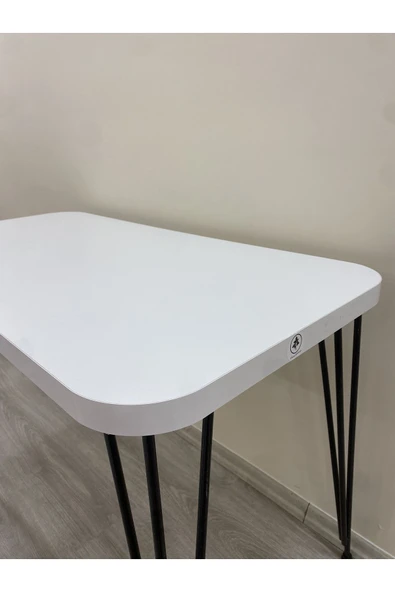 OlcayAksesuar Metal Ayaklı 120x59 cm Beyaz Çalışma Masası Bilgisayar Masası - 5