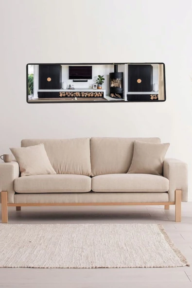 OlcayAksesuar Yatay 120X43 cm Hol Konsol Dresuar  Antre Koridor Aynası Salon Banyo WC Aynası
