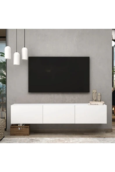 OlcayAksesuar TV Ünitesi 120cm Tv Sehpası 3 Kapaklı TV Dolabı - 3