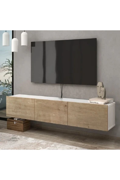 OlcayAksesuar TV Ünitesi 180 cm Tv Sehpası 3 Kapaklı TV Dolabı