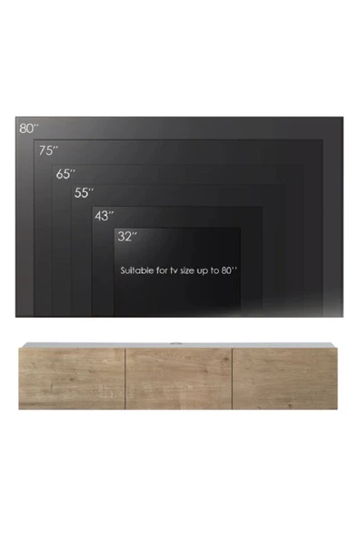 OlcayAksesuar TV Ünitesi 150 cm Tv Sehpası 3 Kapaklı TV Dolabı - 3