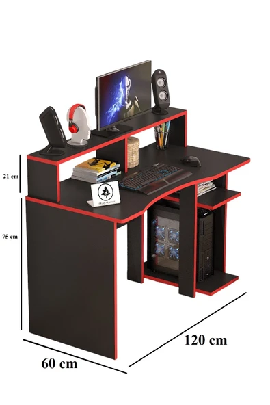 OlcayAksesuar Ada Oyuncu Masası Gamer Masası 120x60 cm - 3