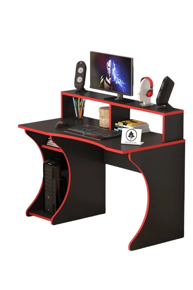 OlcayAksesuar Yarım Ay Model Oyuncu Masası Gamer Masası 120x60 cm - Resim 4