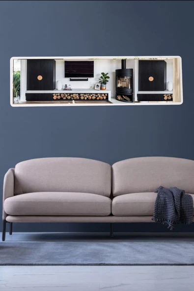 OlcayAksesuar Yatay 120X43 cm Hol Konsol Dresuar  Antre Koridor Aynası Salon Banyo WC Aynası - Resim 3