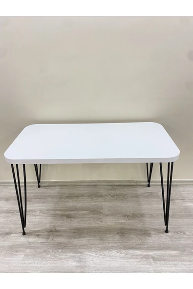 OlcayAksesuar Metal Ayaklı 120x59 cm Beyaz Çalışma Masası Bilgisayar Masası - 4