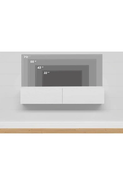 OlcayAksesuar TV Ünitesi 150 cm Tv Sehpası 2 Kapaklı TV Dolabı - 3