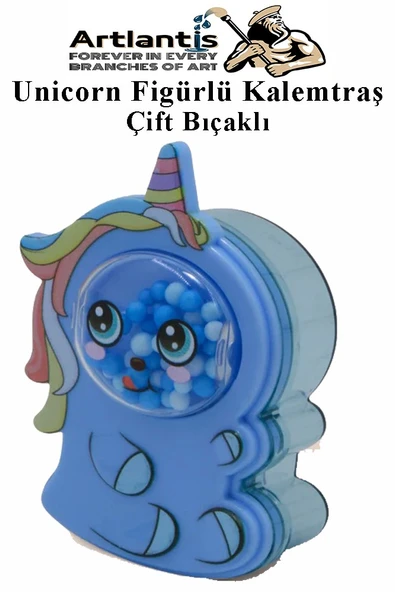 Unicorn Kalemtraş 4 Renk 1 Paket Hazneli Jumbo Kalemtıraş Unicorn Boynuzlu Standart Kalem Açacağı Sevimli Plastik - 3