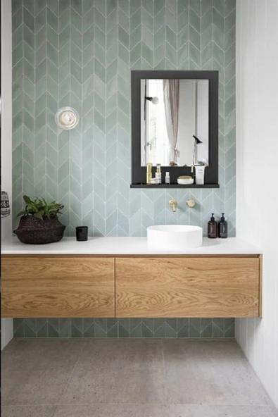 OlcayAksesuar Siyah Banyo Aynası Lavabo Aynası Dekoratif Ayna 60x45 cm Dikey - 2