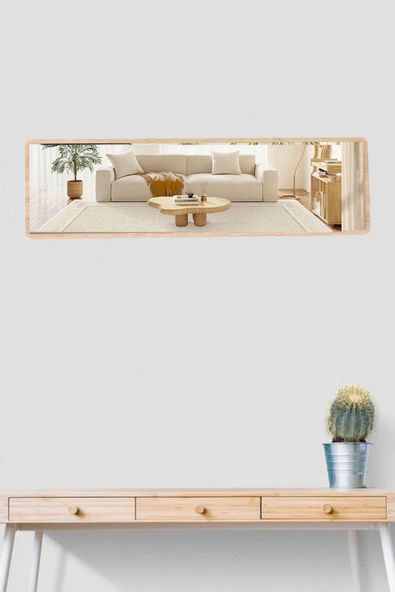 OlcayAksesuar Yatay 120X43 cm Hol Konsol Dresuar  Antre Koridor Aynası Salon Banyo WC Aynası - 3