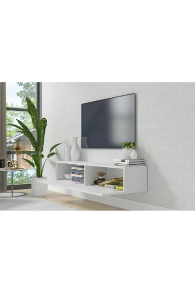 OlcayAksesuar TV Ünitesi 150 cm Tv Sehpası 2 Kapaklı TV Dolabı - 2