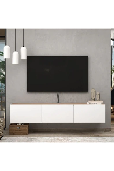 OlcayAksesuar TV Ünitesi 180 cm Tv Sehpası 3 Kapaklı TV Dolabı