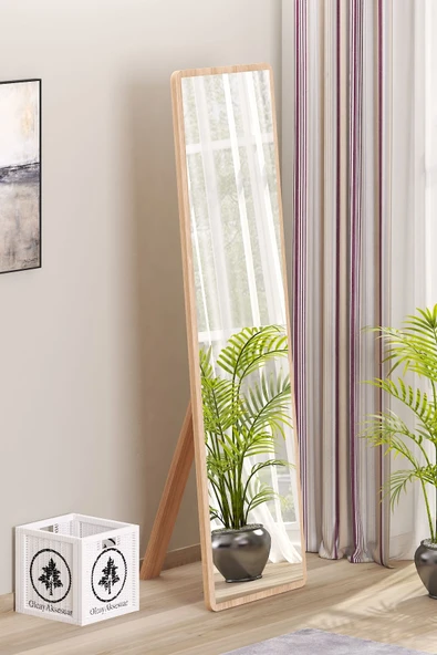 OlcayAksesuar Düz Dikdörtgen Sonomo 120X43 cm Ayaklı Salon Antre Çocuk Odası Banyo WC Yatak Odası Boy Aynası - 2