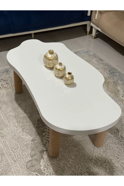 OlcayAksesuar Asimetrik Bulut Model 120x60 cm Kalın Kenarlı Orta Sehpa