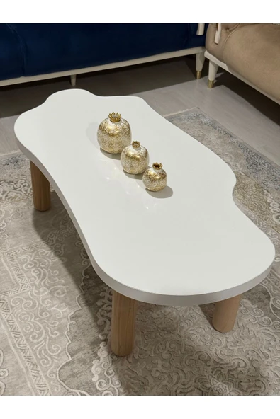 OlcayAksesuar Asimetrik Bulut Model 120x60 cm Kalın Kenarlı Orta Sehpa - 4