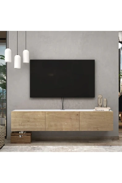 OlcayAksesuar TV Ünitesi 150 cm Tv Sehpası 3 Kapaklı TV Dolabı - 2
