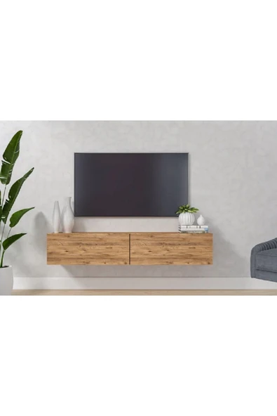 OlcayAksesuar TV Ünitesi 120 cm Tv Sehpası 2 Kapaklı TV Dolabı