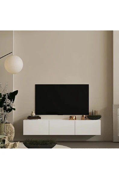 OlcayAksesuar TV Ünitesi 120cm Tv Sehpası 3 Kapaklı TV Dolabı - 5