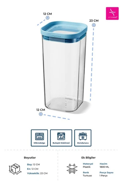 Primanova Seoul Kuru Gıda Saklama Kabı 1800ML - 3