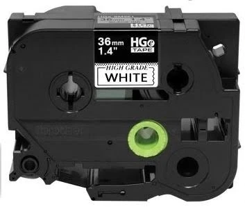Tonersepeti Brother P-Touch HGE-261 Beyaz üzerine Siyah Yüksek Kalite Etiket ürün görseli 1