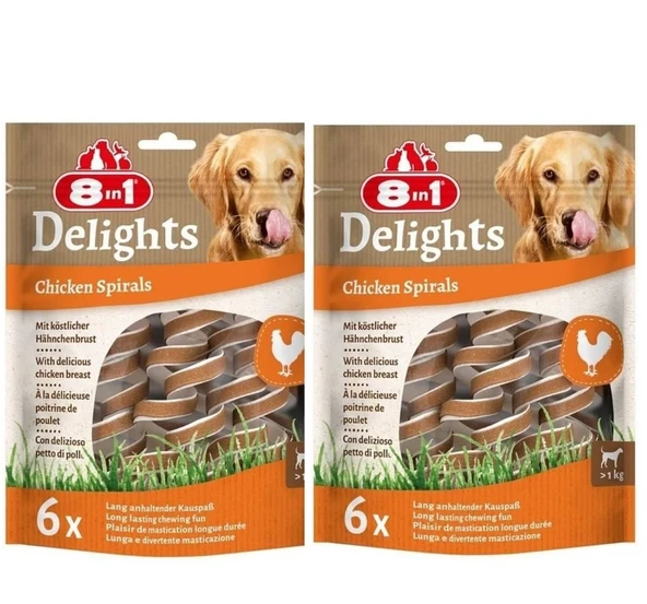 8in1 Delights Chicken Spirals Tavuklu Burgu Köpek Ödülü 60gr. x 2 Adet - 5