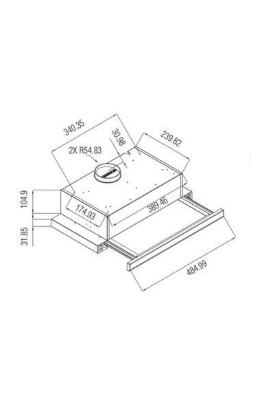 HİBSAN 8062 W 60 Beyaz Sürgülü Aspiratör - 2