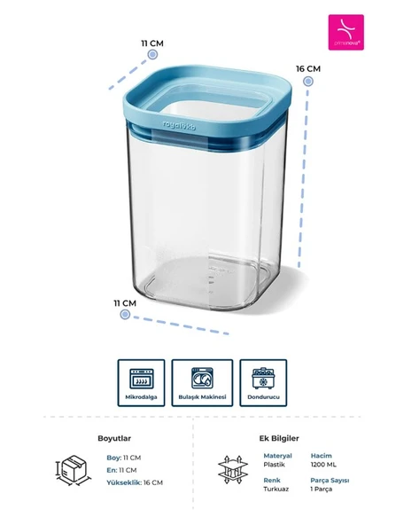 Primanova Seoul Kuru Gıda Saklama Kabı 1200ML - 3