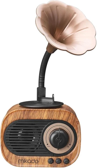 Mikado MN-S19 Ahşap Klasik Retro Gramofon Bluetooth Müzik - Resim 3