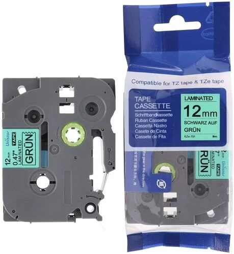 Tonersepeti Brother TZe-731 Yeşil Üzerine Siyah Muadil Etiket Şeridi - Resim 2