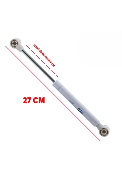 Std Dolap Amortisörü Gazlı Piston Kapak 100n - 27cm Beyaz - 2