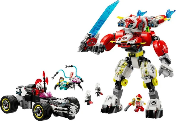 LEGO Dreamzzz 71497 Cooper's Tiger Mech & Zero's Hot Rod Car - 3