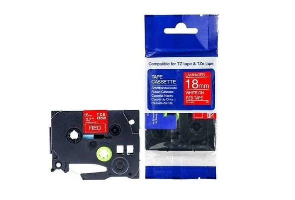 Tonersepeti Brother TZe-445 Kırmızı üzerine Beyaz Muadil Etiket 18mm ürün görseli 1