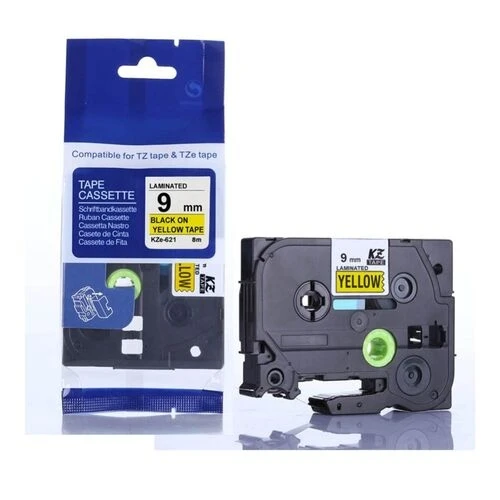 Tonersepeti Brother TZe-621 Sarı Üzerine Siyah Muadil Etiket Şeridi ürün görseli 1