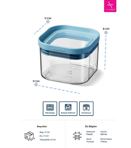 Primanova Seoul Kuru Gıda Saklama Kabı 550ML - 3