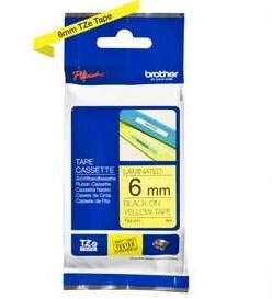 Tonersepeti Brother TZe-611 6mm Sarı üzerine Siyah Laminasyonlu  Etiket - Resim 2