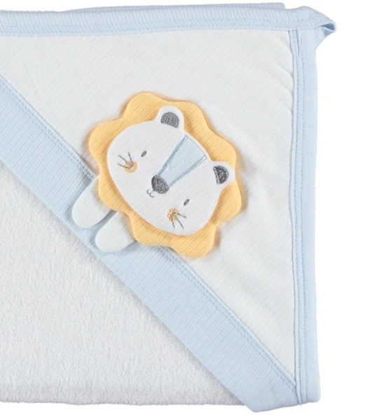 PAMUKLU BEBEK ÇOCUK BANYO HAVLUSU ŞIK LÜX ASLANLI BEBE HAVLUSU - 7