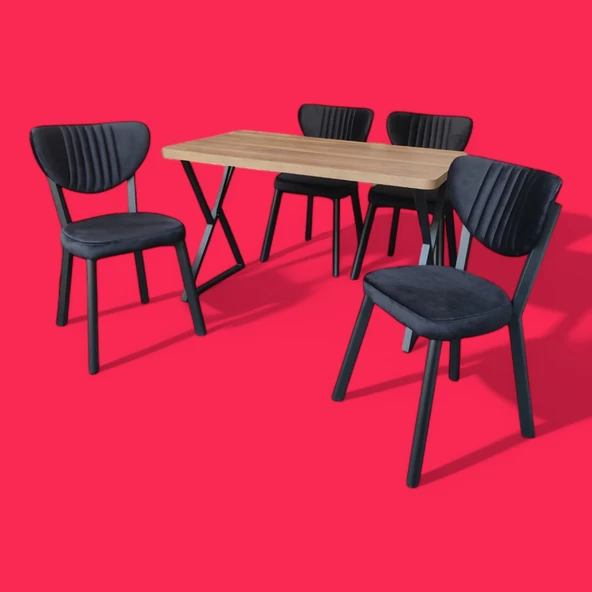 Elma Sandalye 2 Adet Siyah - Resim 2