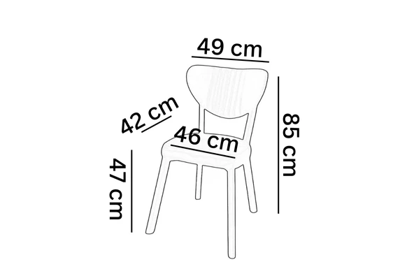 Elma Sandalye 2 Adet Siyah - Resim 3