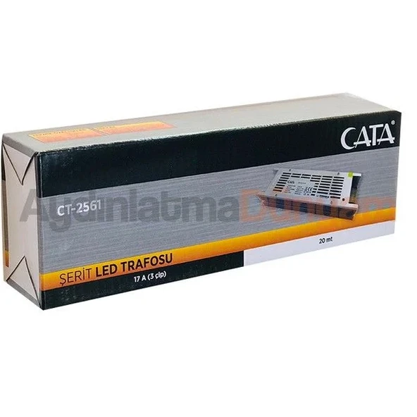 Ct-2561 17 Amper Adaptör Klemensli Şerit Led Trafosu 200W Slim Model - 2