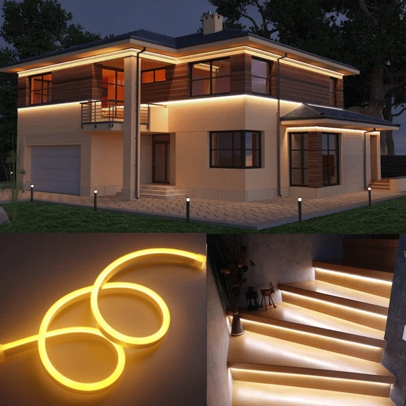 25 Metre NOAS YL42 5002 Dış Mekan 120 Çipli 12V Neon Led 3200K Gün Işığı - 2