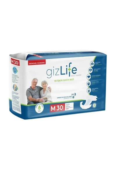 Gizlife Belbantlı Orta Boy M 30'lu 4 Adet Hasta Bezi - Resim 2