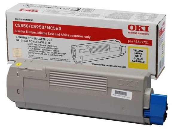 Tonersepeti Oki C5850-43865741 Sarı  Toner ürün görseli