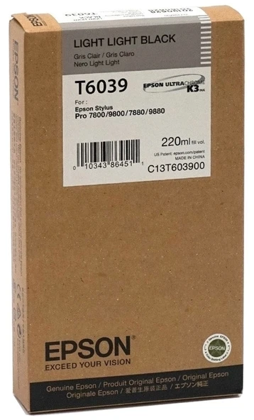 Tonersepeti Epson T6039-C13T603900  Açık Açık Siyah Kartuş