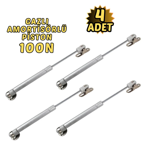 4’lü Dolap Kapak Pistonu Mutfak Dolabı Gazlı Amortisör 100N 27cm