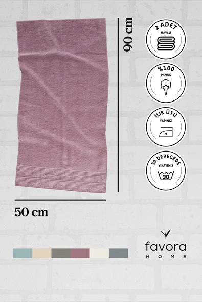 NewNoa 2'li Yüz Havlusu 50x90 - Mor - 6