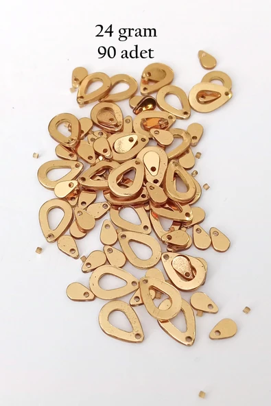 Oya Abiye Bileklik Kolye Pleksi Metalik Plastik Pul Altın Renk 24 gram 90 adet - BNC556
