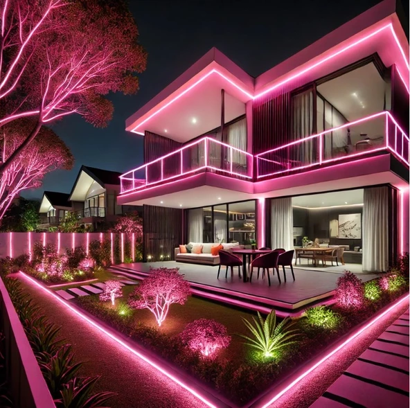 25 Metre NOAS YL42 5008 Dış Mekan 120 Çipli 12V Neon Led Pembe - 3