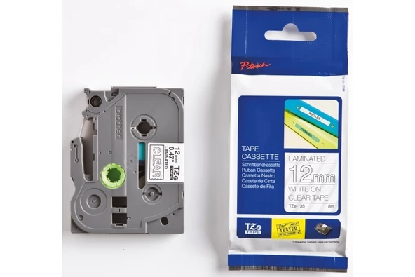 Tonersepeti Brother TZE-135 Şeffaf Üzerine Beyaz Muadil Etiket Şeridi - 3